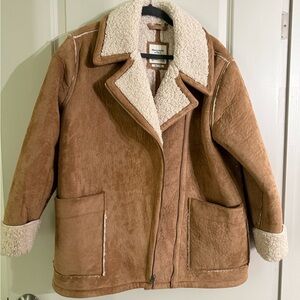 Abercrombie & Fitch Tan Vegan Leather Ranch Jacket